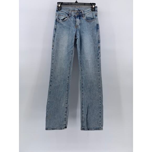 J. GALT Women's Light Blue Denim Straight-Leg Mid-Rise Regular-Fit Jeans SZ S - Picture 1 of 10